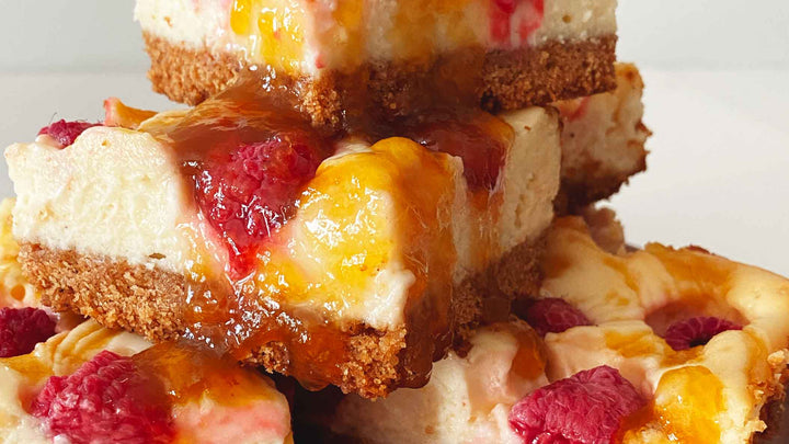 Raspberry Calamansi Marmalade Cheesecake bars
